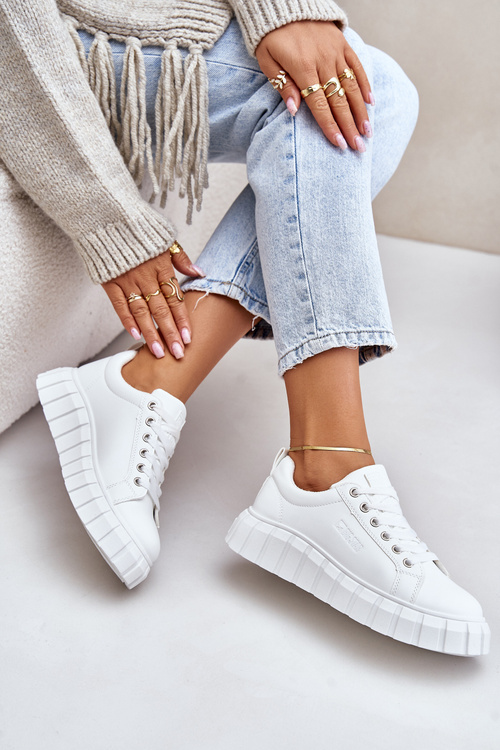 Zateplené Dámske Sneakersy Big Star MM274616 Biele