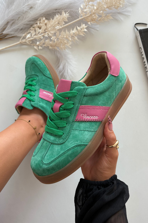 Semišové dámské tenisky Vinceza 79576 zelené