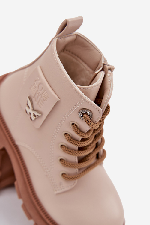 Zateplené Detské Čižmy Na Zips Béžové Alverina