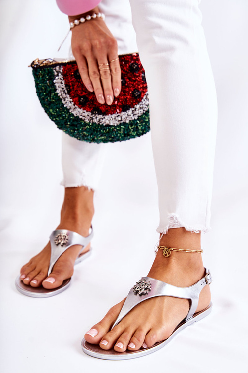 Dámské žabky stříbrne Sonner