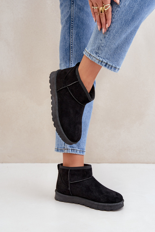 Dámske Snehule Z Eko Zamsu Čierne Noliri