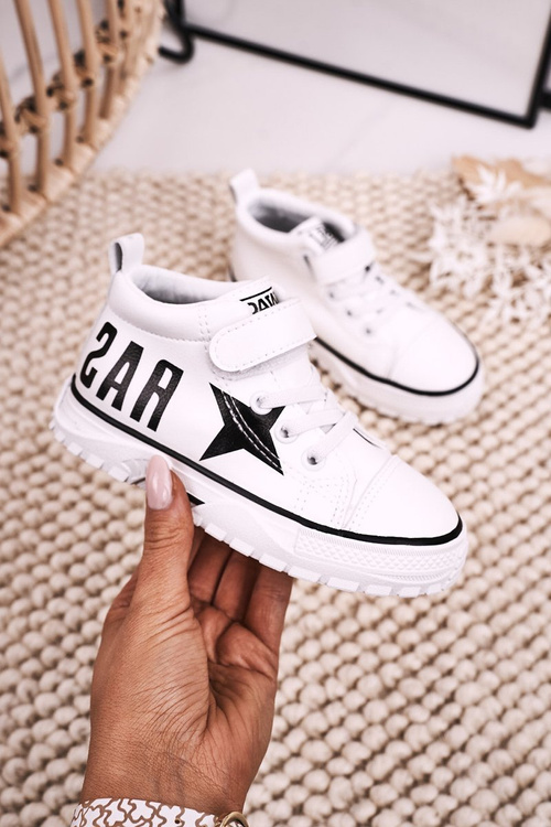 Detské tenisky s vysokým suchým zipsom biele Sparky