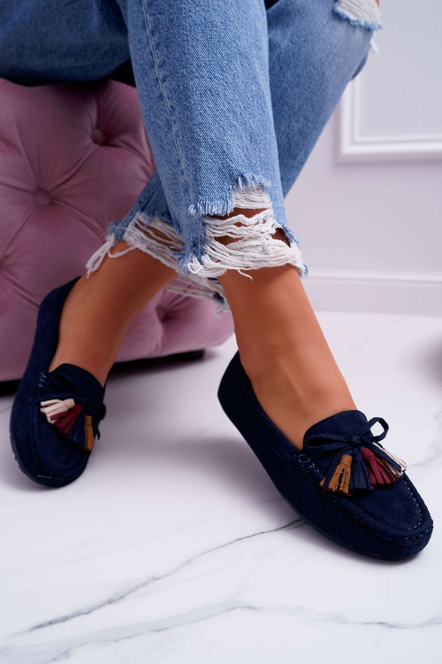 Dámske Moccasins Navy Blue S. Barski A199 Mohabe