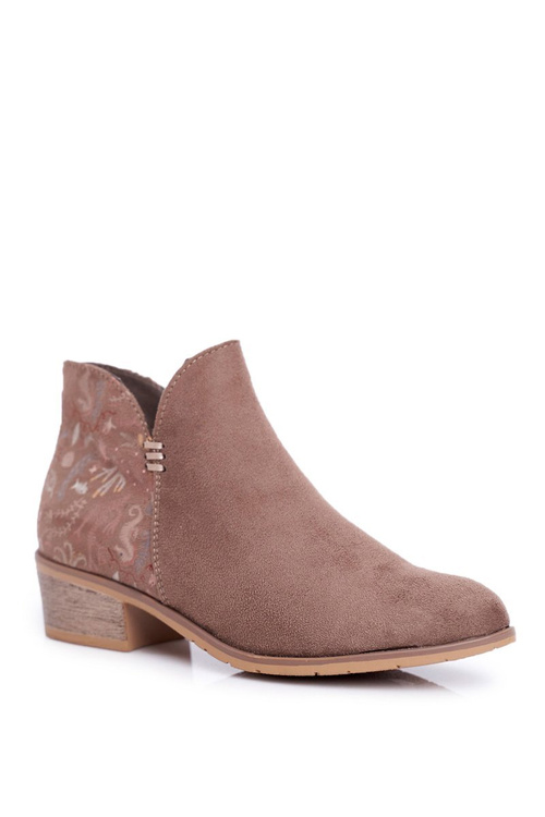 Dámské Kotníkové Boty na nízkém podpatku Jarní Hnědé Elizabeth