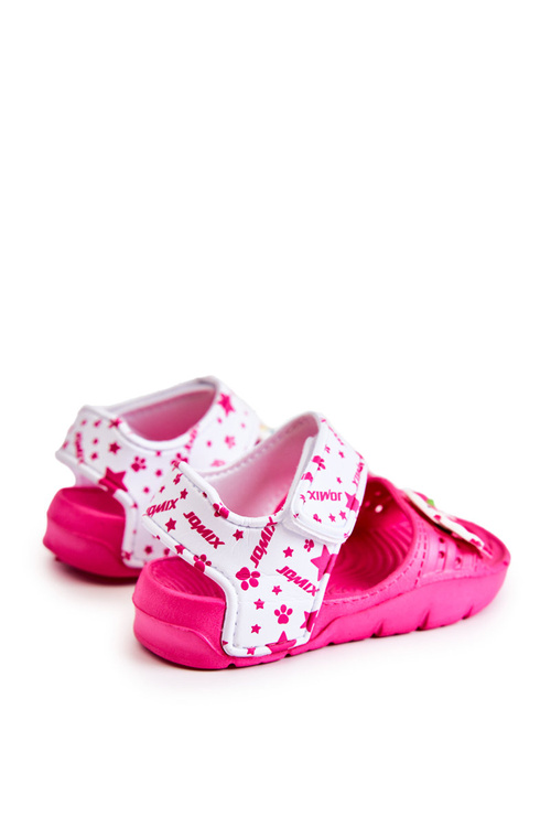 Detské ľahké sandále s dekoráciami tmavo ružové trusty