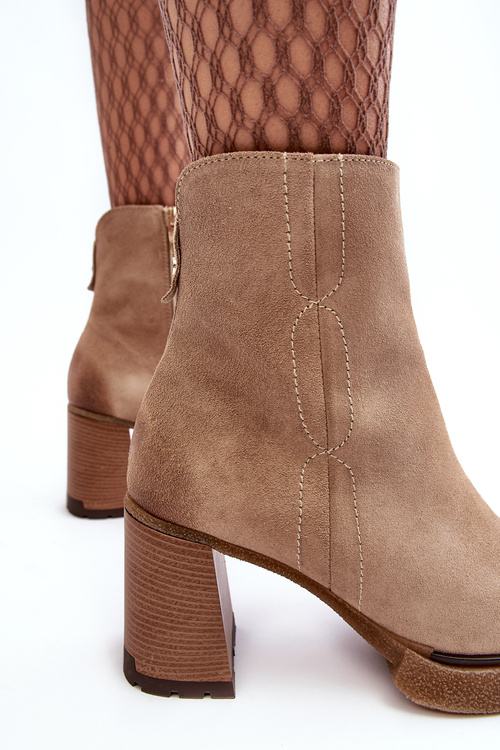 Ženské semišové topánky na post béžovej lemar remilda