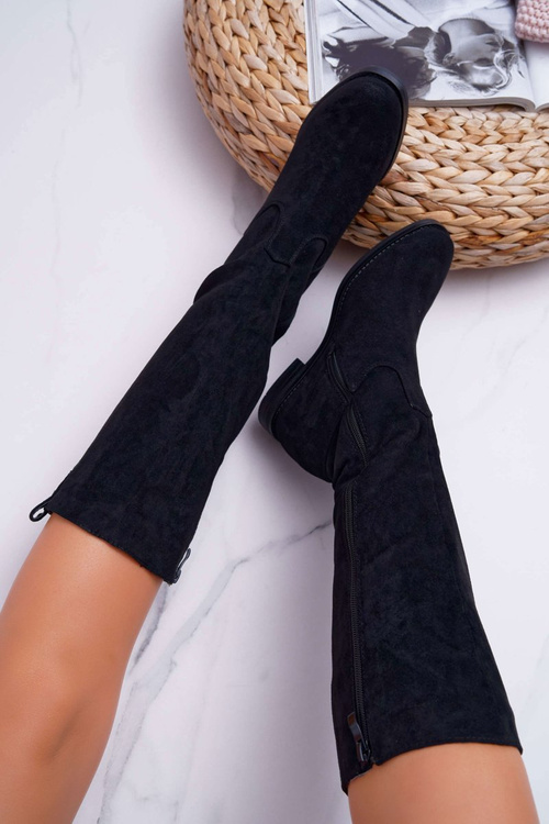 Dámské Kozačky Se Skrytým Klínkem Ekosemišové Černé Temet