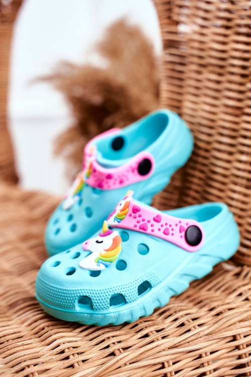 Dětské žabky Pěnové Kroks Modrý Jednorožec Lily