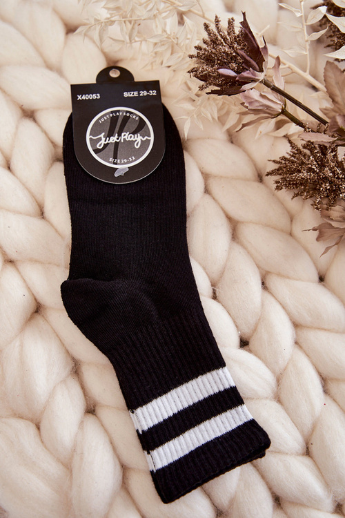 Mládežnícke športové ponožky čierne ponožky