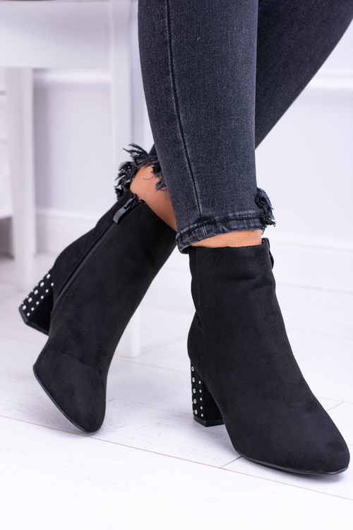 Teplé ženské kotníkové boty černé Jokasta