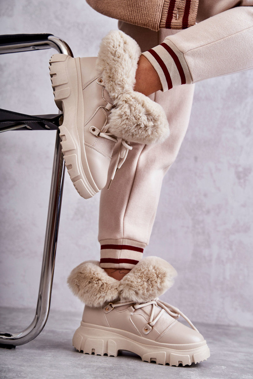 Teplé boty Trappers Béžové Charles