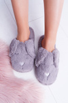 Dámske papuče Soxo Fluffy Dogs so šedými ušami