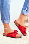 Papuče na korkovej podrážke červené wendy