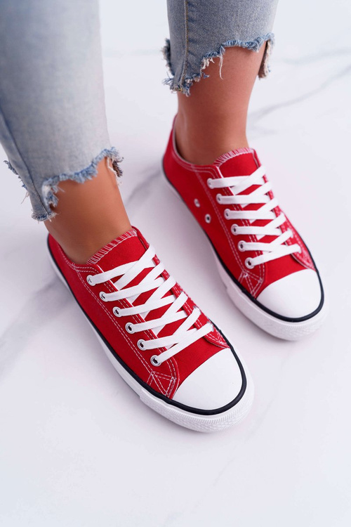 Nízké Dámské Tenisky Materiál Červené FreeTime