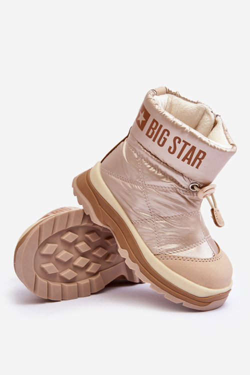 Dětské zimní boty s opláštěním a zipem černé Big Star MM374197