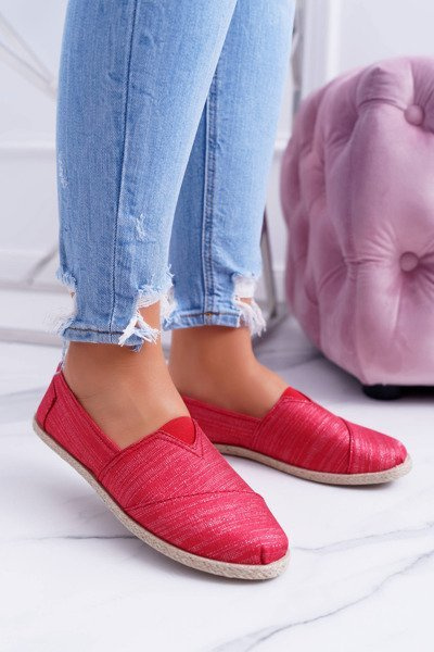 Dámske červené trblietky Espadrilles Emmer