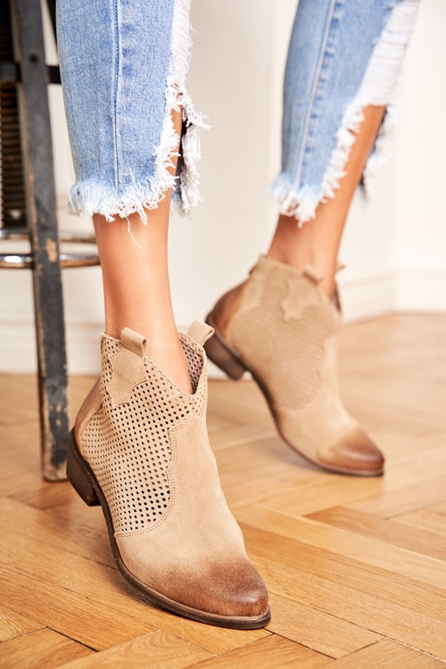 Dámské Kotníkové Boty Exquisite Světle béžové 1166