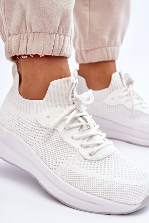 Dámske posuvné tenisky krížové džínsy LL2R4031C biele