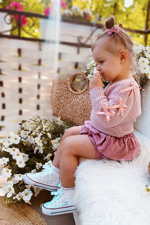 Dětské Vysoké Tenisky S Krajkou Bílé Roly-Poly