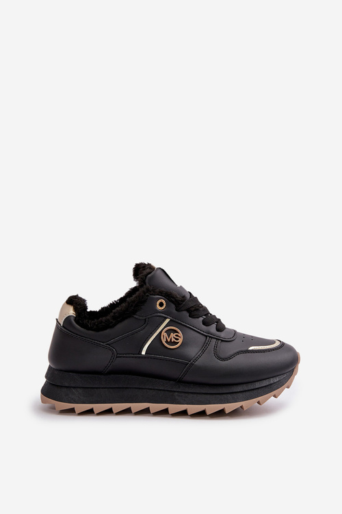 Dámské Sportovní Boty Zateplené Kožíškem Na Platformě Černé Lerisas