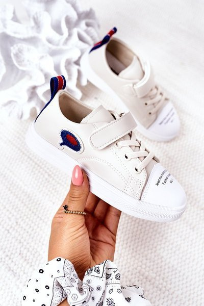 Dětské Tenisky Se Suchým Zipem Béžové Cartoon