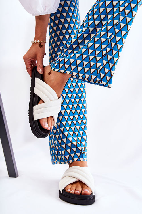 Klasické dámske biele papuče kože Daron