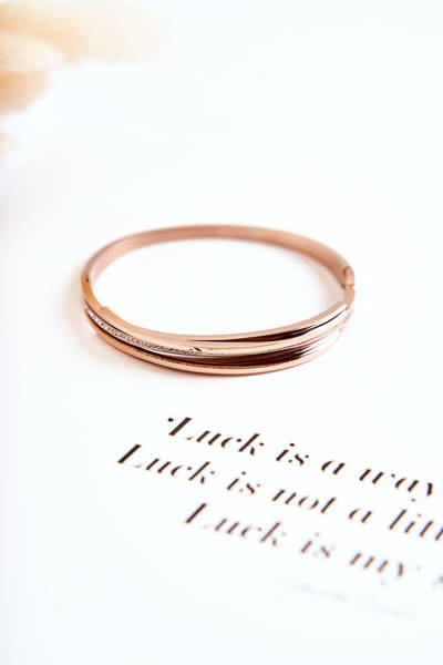 Dámsky oceľový náramok s zirkónmi ružový zlatý Myrens