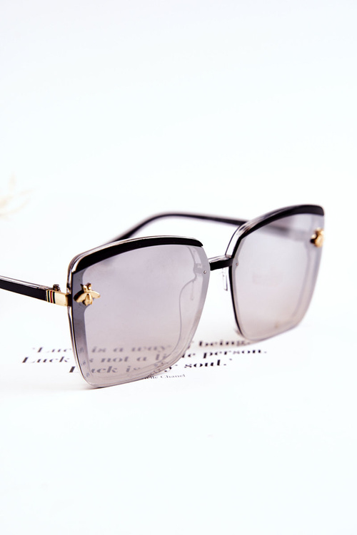 Dámske slnečné okuliare s dekoráciou SX0007 čierna a šedá