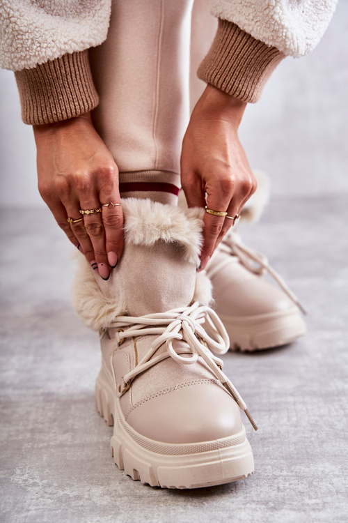 Teplé boty Trappers Béžové Charles