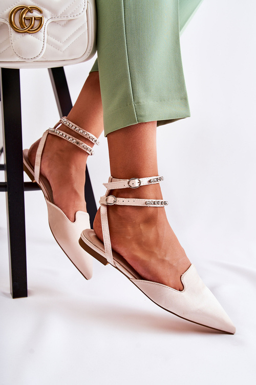 dámské sandály se špicovou špičkou béžové Amisha