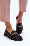 Dámske mokasíny na plochom podpätku z eko-kože čierne Vimedia