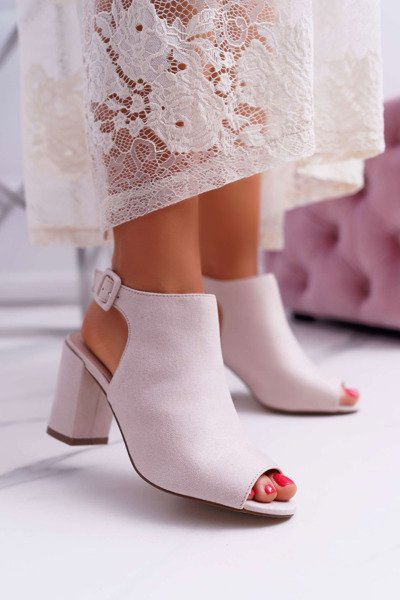 Dámske sandále na hornom poste PEEP TOE BEIGE ESTA