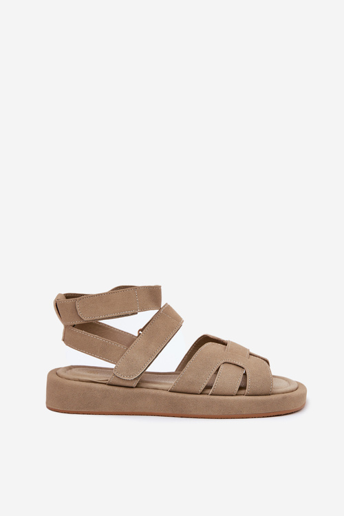 Dámske Sandále S Velcro Khaki Uvissa