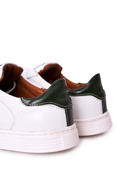 Pánské Kožené Boty Polobotky BEDNAREK Bílé