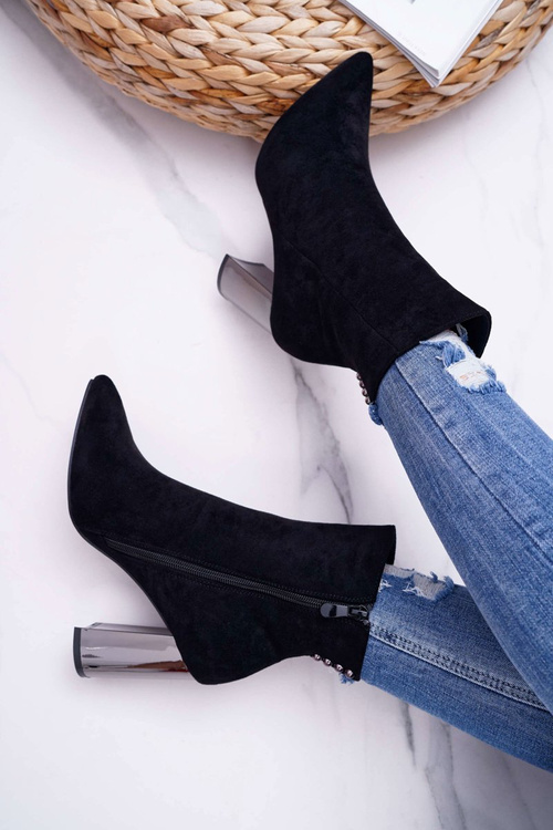 Dámske topánky na striebornom stĺpiku Čierne Dimmy