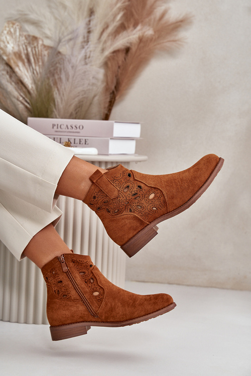 Dámské botky s perforací na zip Camel S.Barski HY42-081