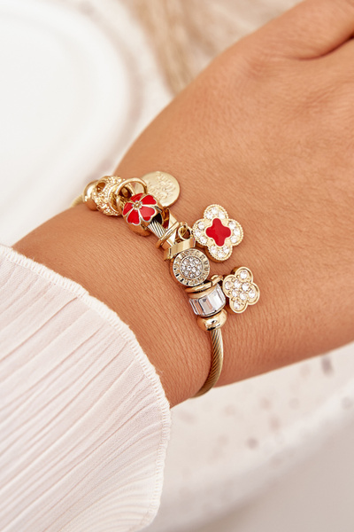 Dámský Náramek Charms Růžový Stříbrný Mouse