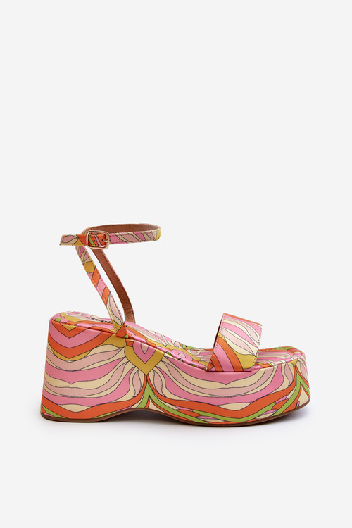 Vzorované sandále na platforme a klinčeky Multicolor Wiandia