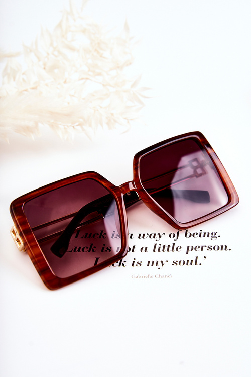 Čtvercové sluneční brýle V130042 hnědé