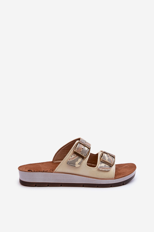 Pohodlné Dámské Žabky S Sponami Inblu CP000045 Zlaté