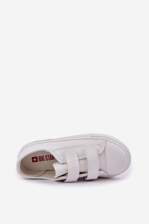 Dětské kožené tenisky na suchý zip BIG STAR KK374055 Bílá