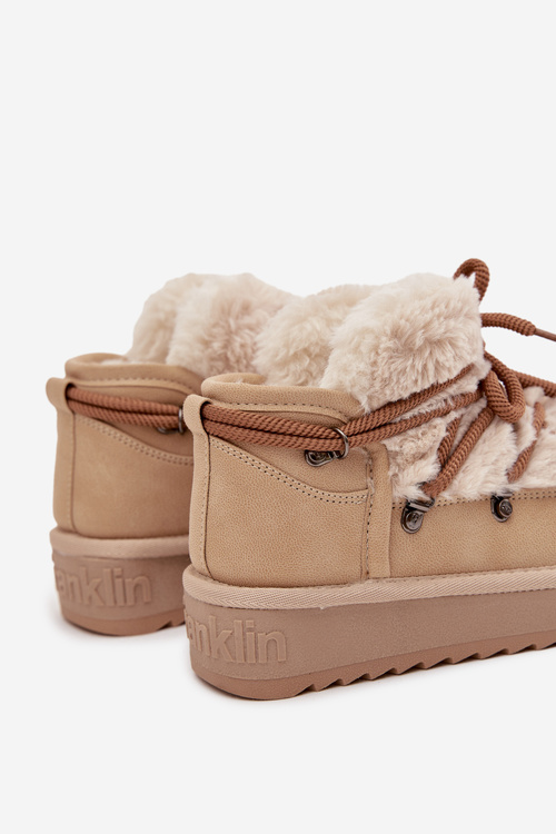 Detské a mládežnícke snehule s kožušinou D Franklin DFSH370011 Béžové