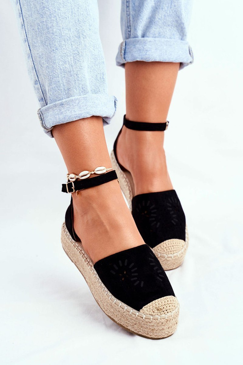 Dámské Espadrilky Lněné Černé Palermo