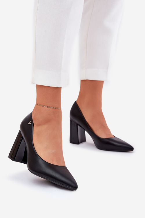 Elegantné Lodičky Na Opätku Čierne Vinceza 62220