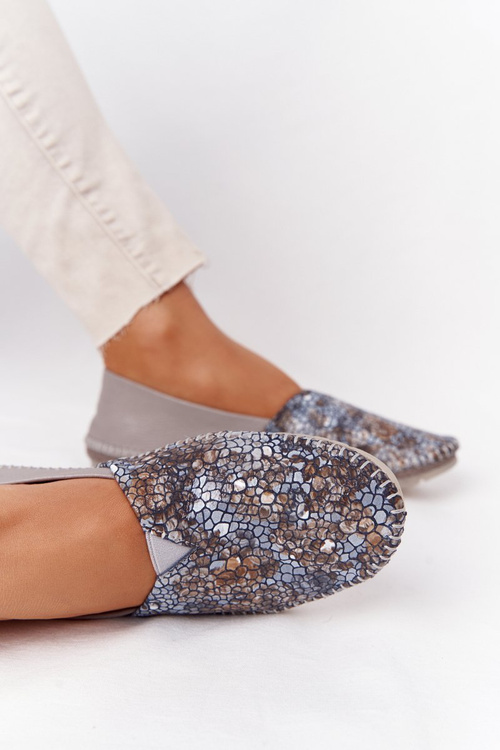 Dámské Kožené Baleríny Maciejka 01930-86 Šedé