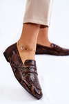 Kožené mokasíny Snake Loafers La.Fi 210023BR-XS Hněde