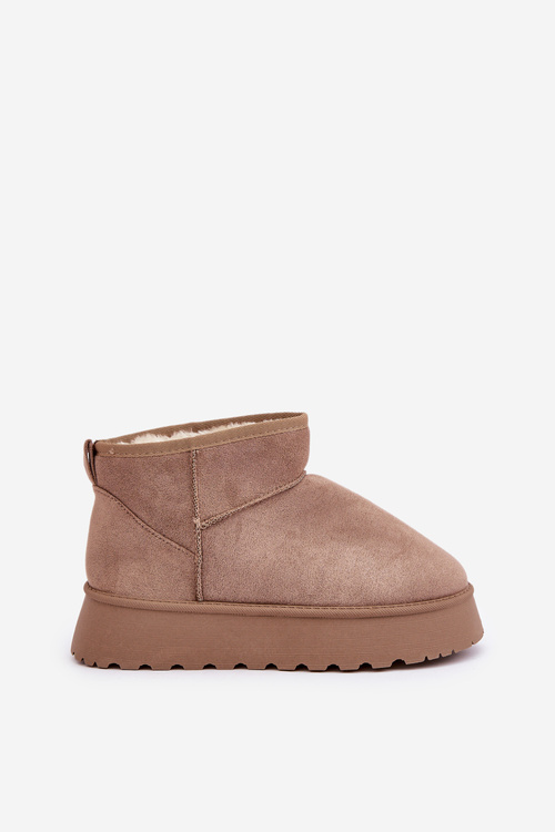 Snehové Topánky Na Platforme Z Eko Semišu Tmavo Béžové Vlivana