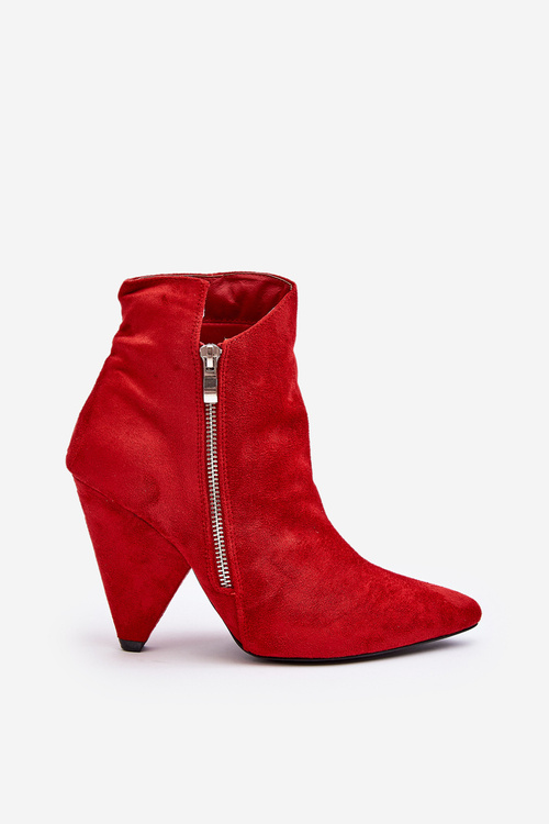 Asymetrické vysoké podpätky lu boo červené