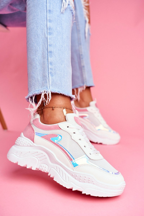 Dámska športová topánka ružová biela pamäť