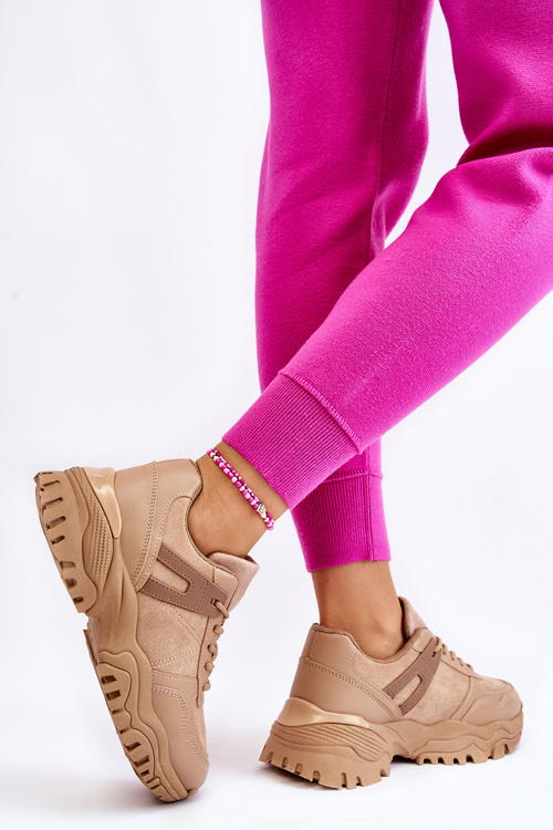 Módne športové topánky tenisky béžové prezio